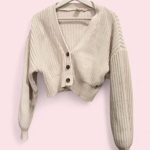 Roxy Beige Knit Cardigan